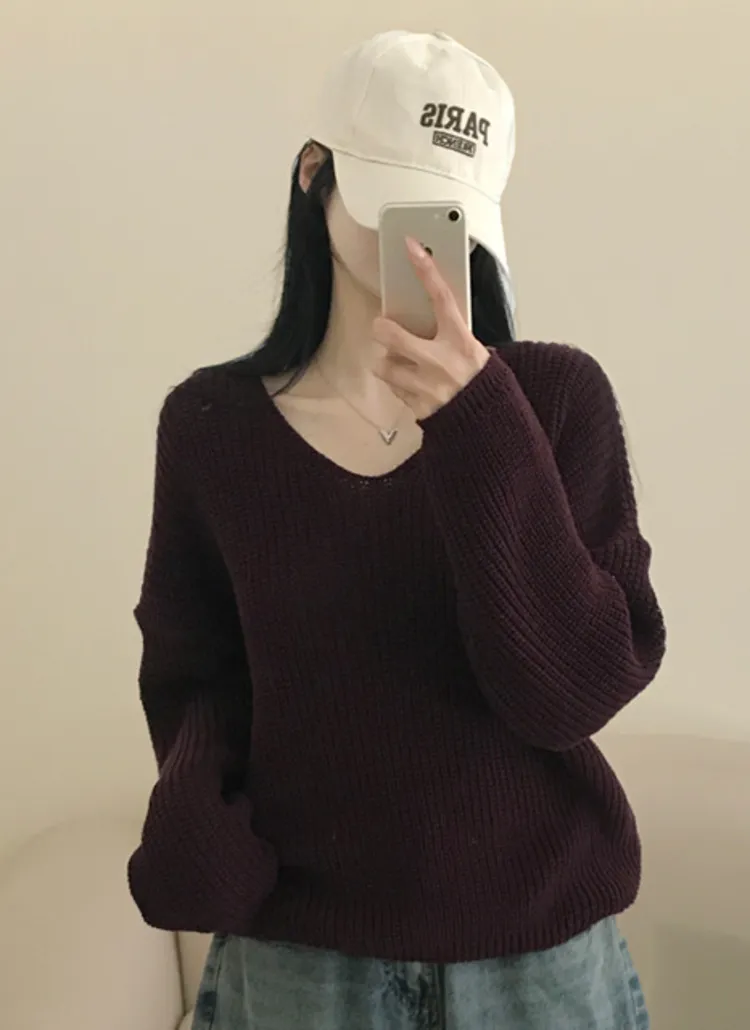 Vネックドロップショルダーニット | creamsugar | 詳細画像4